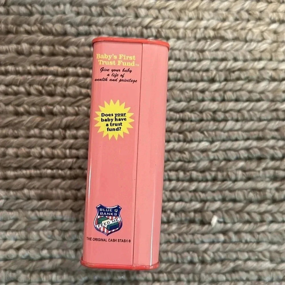 Vintage Light Pink Money Tin Coin Bank - Picture 1 of 4